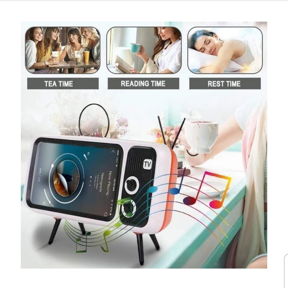 💥SOLD💥 Retro TV Bluetooth Speaker Mobile Phone Holder - Picture 2 of 7